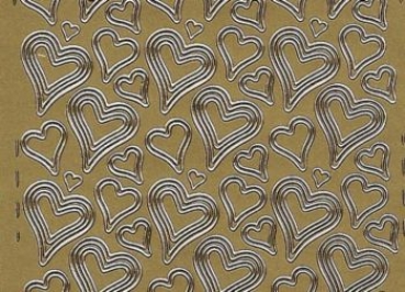 Preview: Sticker Herzen gold