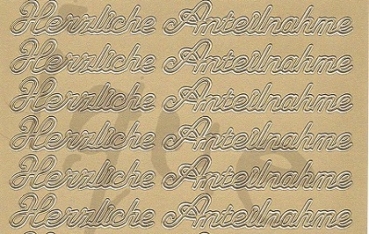 Preview: Sticker Herzliche Anteilnahme (420) gold