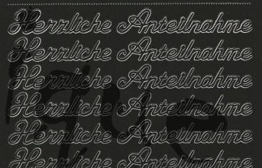 Preview: Sticker Herzliche Anteilnahme (420) schwarz