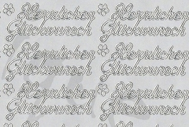 Preview: Sticker Herzlichen Glückwunsch (400) silber