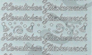 Preview: Sticker Herzlichen Glückwunsch (4402) silber