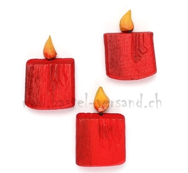 Holzkerze rot (1Stk.)