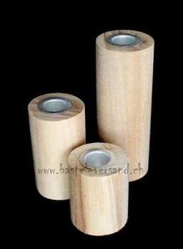 Holz-Kerzenhalter rund (3Stk.)