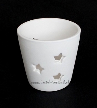 Keramik Teelichthalter mit Sternen
