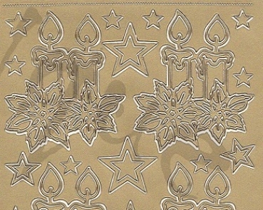 Preview: Sticker Kerzen (862) gold