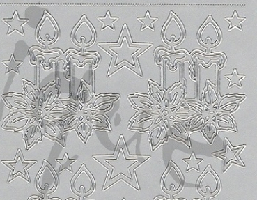 Preview: Sticker Kerzen (862) silber