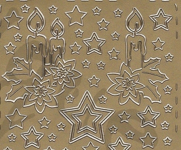 Preview: Sticker Kerzen (285) gold