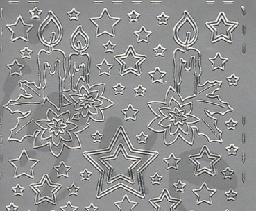 Preview: Sticker Kerzen (285) silber