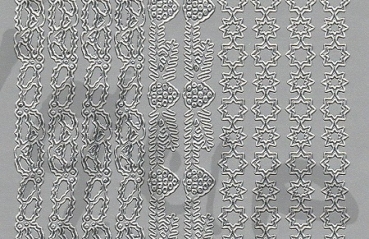 Preview: Sticker Linien (874) Weihnachtsmotive silber