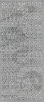 Sticker Linien (874) Weihnachtsmotive silber