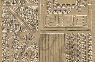 Preview: Sticker Linien und Ecken (806) gold