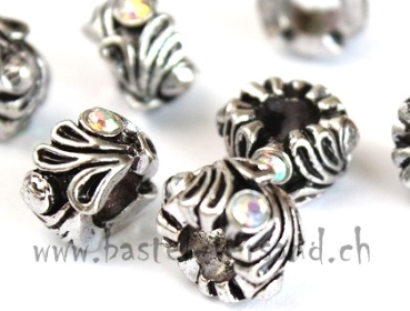 Metallperle 12mm mit Strass