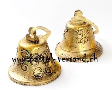 Metallglocke antikgold Set 1