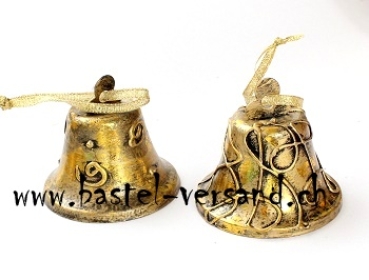 Metallglocke antikgold Set 2