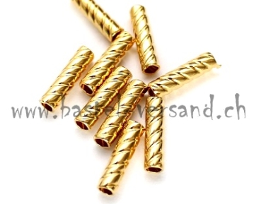 Metallröhrli "gedreht" gold