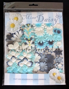 Miss Daisy Papierblumen-Set (hellblau/dunkelblau)