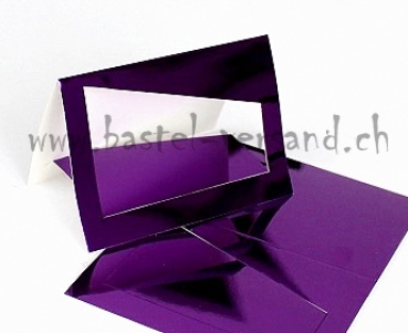 Tischkarte Aufsteller Spiegelkarton "Modern" violett