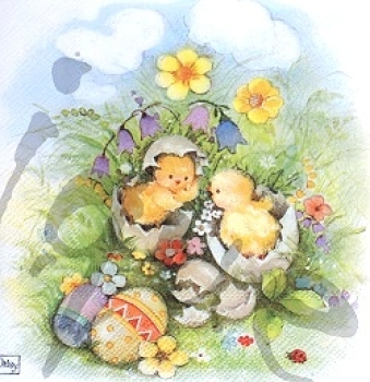 Serviette küken im ei