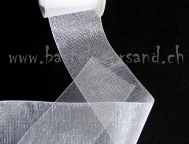 Dekoband Organza 3,8cm weiss