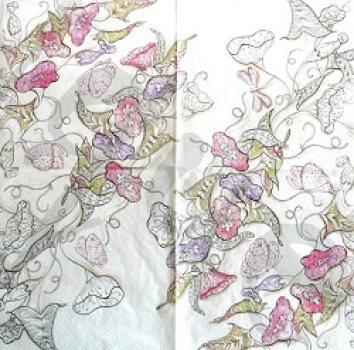 Serviette morning glory drawing