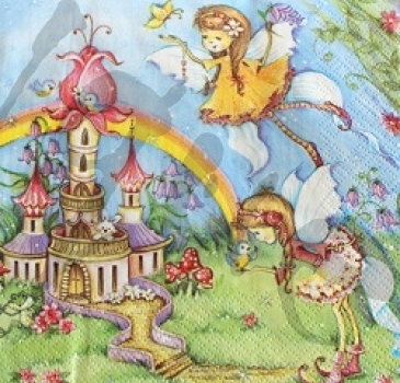 Serviette magic fairies with castle