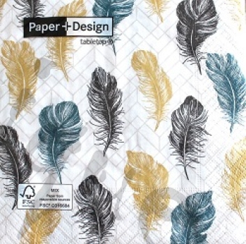 Serviette coloured feathers