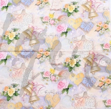 Serviette wedding bells rose