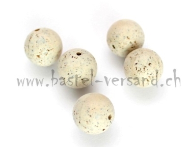 Kunststoffperle 12mm Stein effekt hell