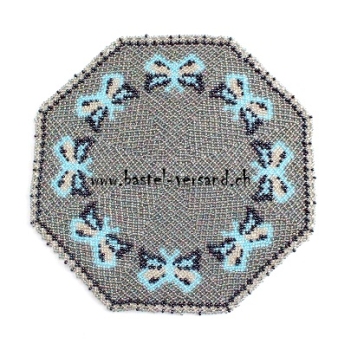 Perlendeckeli 20cm Schmetterling hellblau