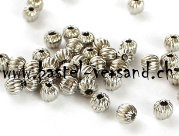 Rillenperle 4mm silber