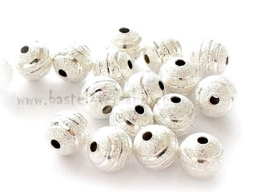 Metallperlen 8mm silberfarbig "Rille"