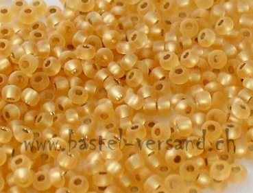 Rocailles-Perlen 9/0 gefrostet silbereinzug gold 4030