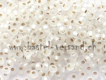 Rocailles-Perlen 9/0 gefrostet silbereinzug weiss 4050