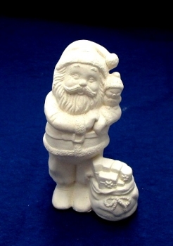 Rohkeramik Santa mit Geschenk