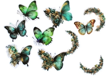 Selbstklebe Schmetterlinge grün