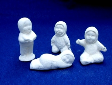 Rohkeramik Schneebabys 2,5 - 4cm (4Stk.)