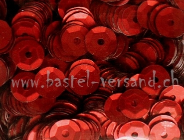 Schüsselpailletten 6mm rot matt