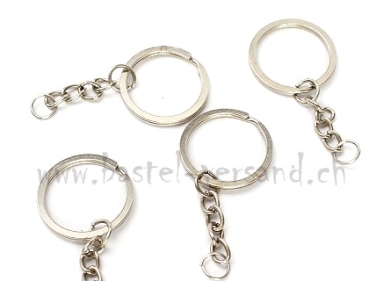 Schlüsselring mit Kette silberfarbig