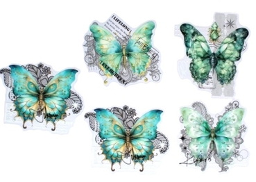 Selbstklebe Schmetterlinge grün (10Stk.)