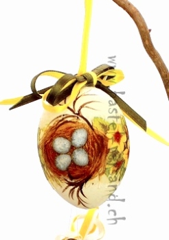 Osterei 4,5cm Nest mit Eier