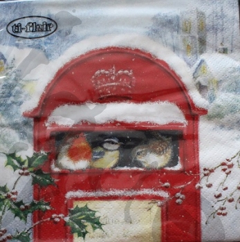 Serviette red post box