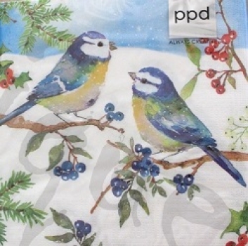 Serviette blue birds