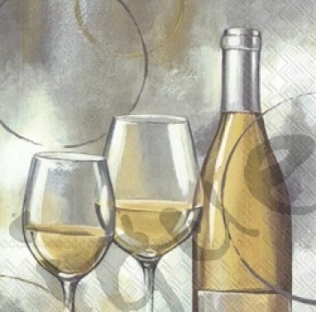 Serviette modern white wine