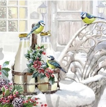 Serviette birds in wintergarden