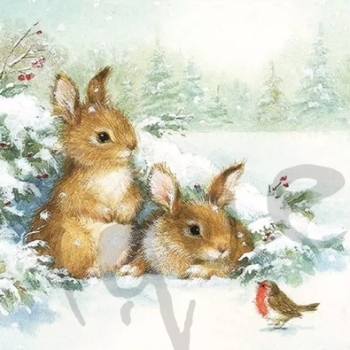 Serviette friends in snow