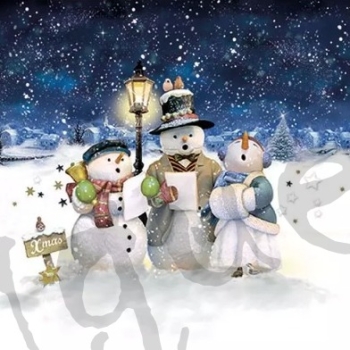 Serviette singing snowmen