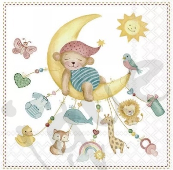 Serviette sleepy teddy bear