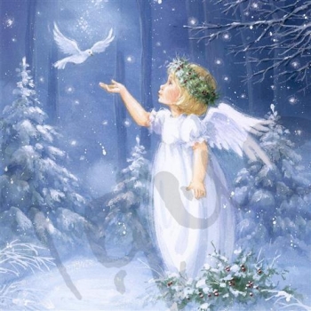 Serviette angel with dove