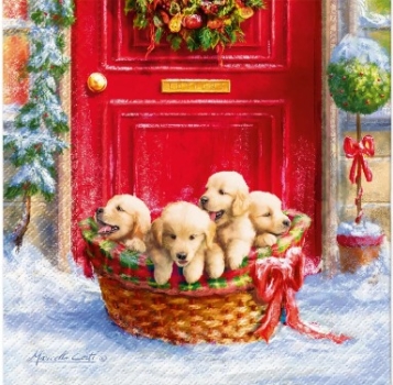 Serviette christmas puppies