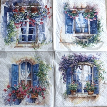Serviette mediterranean windows